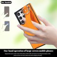 thumbnail image 2 of Allytechgroup Galaxy S22 Ultra Case with Keychain, Luxury Girly PU Leather Back Cover Bracket Stand Shockproof Bumper Drop Proof Phone Case Cover for Samsung Galaxy S22 Ultra, Orange, 2 of 8