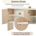 thumbnail image 6 of CASEMIOL 60" Storage Space Sideboard with 4 Doors and Rebound Device, Minimalist Style Storage Cabinets, Wooden Console Table for Dining Room Living Room Entryway (Apricot Cream + MDF-A60L), 6 of 9