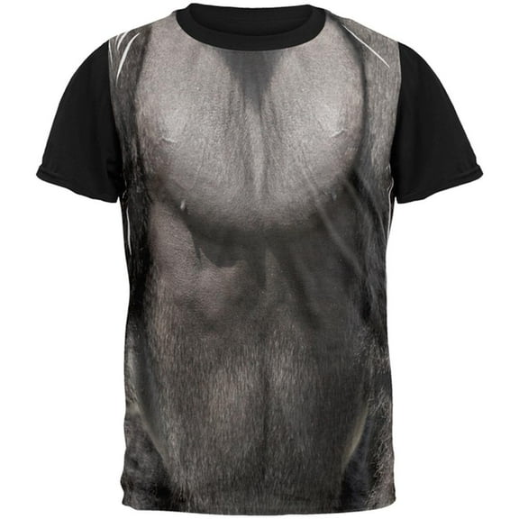 Halloween Gorilla Costume All Over Mens Black Back T Shirt Multi X-LG