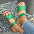 thumbnail image 5 of LOVZFMLL Flat Sandals for Women Summer Casual Cross Strap Slippers Open Toe Beach Comfort Walking Slides Outdoor Slip On Green 6.5, 5 of 9