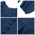 thumbnail image 6 of UVN Blouses for Women V Neck Long Sleeve Shirts Dressy Casual Ruffle Chiffon Tops, 6 of 10