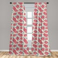 thumbnail image 5 of Ambesonne Romantic Curtains, Gentle Rose Design, Pair of 28"x95", Aqua Dark Coral Beige, 5 of 5