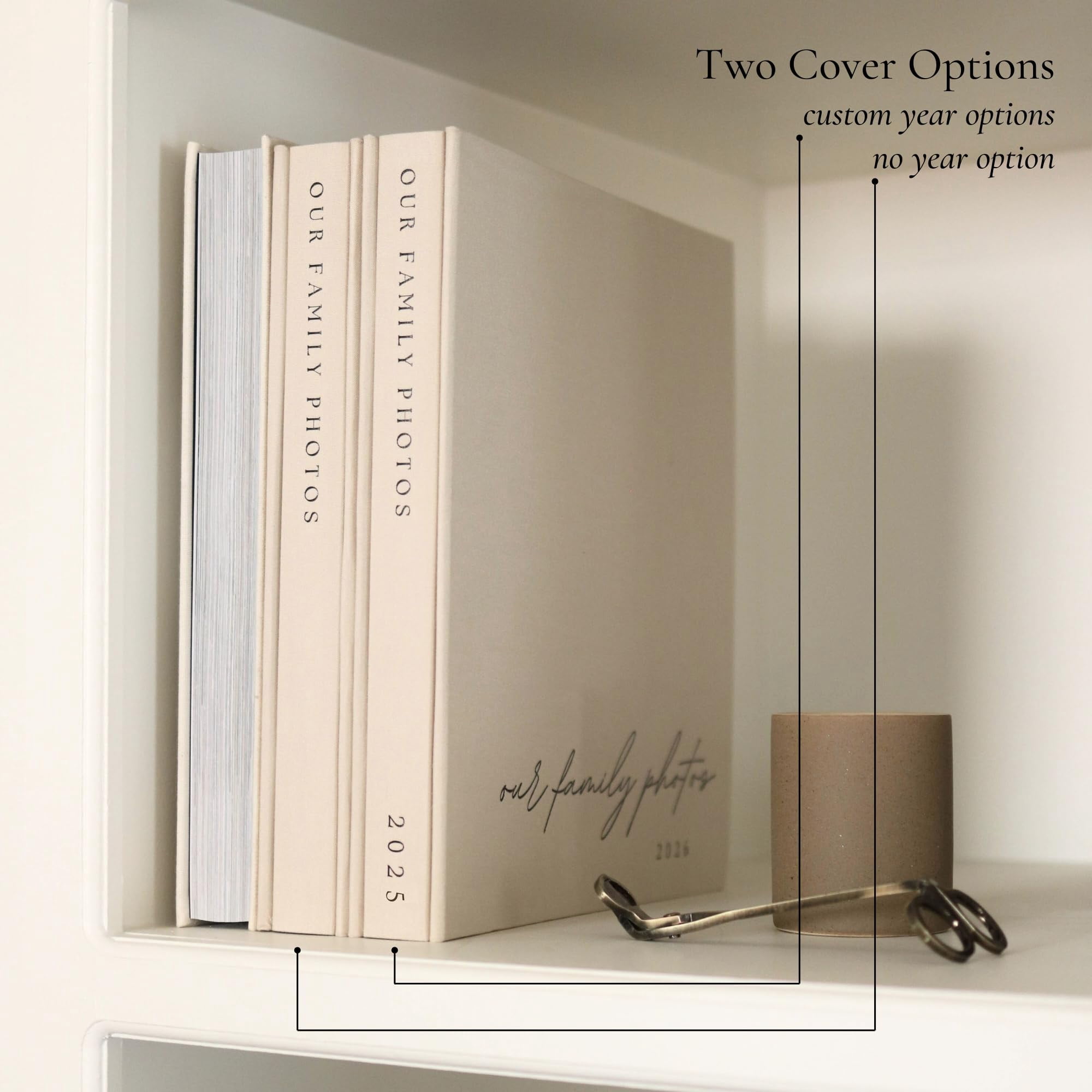 Family Photo Album 4x6 Pictures & Custom 2025 Year - Large Linen Picture Book 400 Horizontal & Vertical Pockets - Personalized Scrapbook Memory Book For Baby, Kids, Vacation, Couples, Anniversary