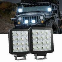 Nilight Led Light Pods 2Pcs 4inch 16Led Flood Beam Square Driving Work Lights Built-in EMC Super Slim Offroad Lights Side Light Ditch Lights for Tractor Truck Motorbike Boat ATV