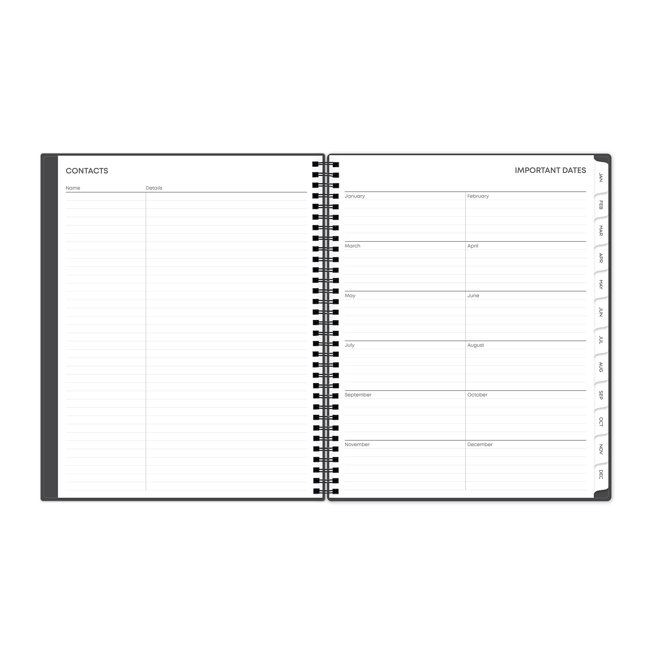 Blue Sky Monthly Weekly Planner, Charcoal photo 7
