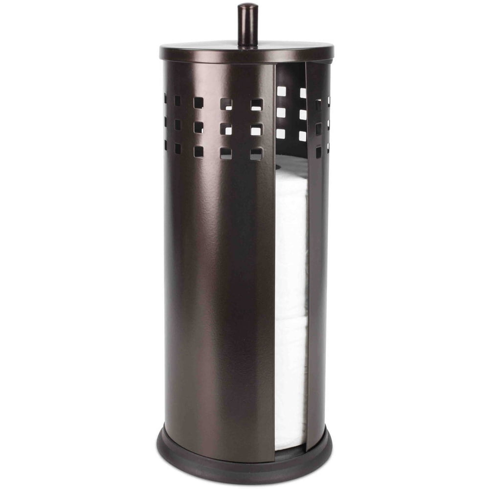 Home Basics Toilet Paper Holder with Lid Bron - Walmart.com - Walmart.com