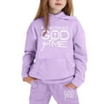 thumbnail image 4 of MAIHAN-Girls Winter Hoodie & Joggers Set 2-13 Years, Winter Hoodie and Pants 2-Piece Outfit, Cozy Warm Lined Sweatsuit for Boys and Girls(Light Purple12,6-7Years), 4 of 4