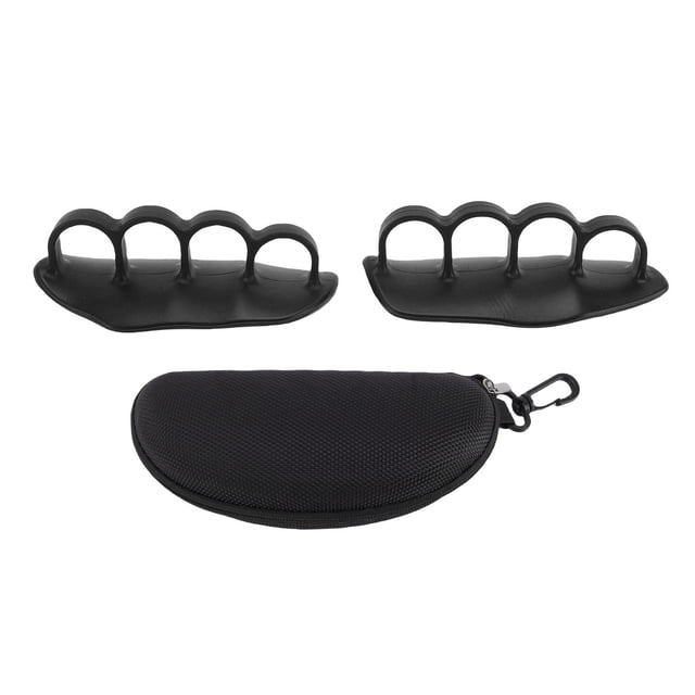 1 par de agarres de entrenamiento multifuncionales para levantamiento de pesas, agarres de goma para barra y mancuernas, color negro