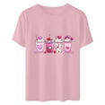 thumbnail image 4 of Vmvidoty T-Shirt à Manches Courtes Imprimé Floral de la Saint-Valentin pour Femmes - Blouse Col Rond Romantique, 4 of 6