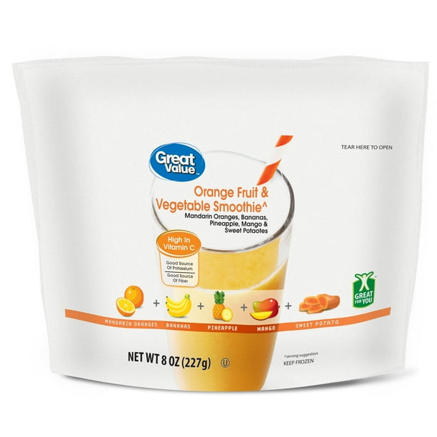 Great Value Orange Fruit & Vegetable Smoothie Mix, 8 Oz