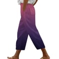 thumbnail image 2 of Baodmurt High Waist Pants for Women Cropped Capris Drawstring , Sweatpants for Holiday, Pink S, 2 of 5