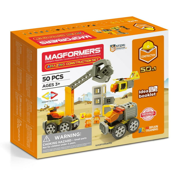 Magformers Amazing Construction 50 Pieces, Wheels, Orange colors, Magnetic  Geometric tiles STEM Toy Ages 3+ - Walmart.com