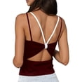 thumbnail image 4 of Cropped Tank Tops for Women Summer Layered Look Spaghetti Strap Slim Fitted Padded Camisole Y2k Going out Tops, 4 of 8