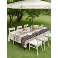 thumbnail image 4 of Outdoor Tablecloths with Umbrella Hole & Zipper, Yellow Grey Geometric Tablecloth Rectangle 60x84 Inch, Boho Vintage Country Flowers Leaves Waterproof Table Cloth, Patio/Pool/Picnic Table Covers, 4 of 8