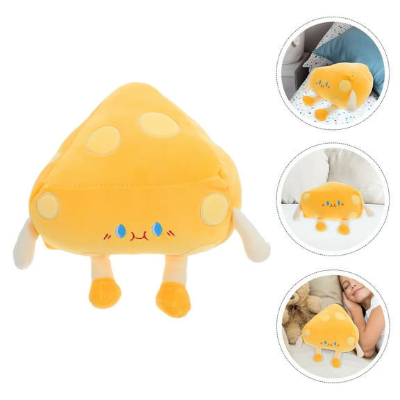 WRITWAA Cheese Shaped Plush Pillow Soft PP Cotton for Home and Office Decor