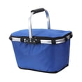 thumbnail image 1 of Cesta de picnic de mano, bolsa aislante, multifunción, plegable, práctica cesta de compras para acampar, barbacoas, viajes, picnics, senderismo Azul, 1 of 8