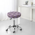 thumbnail image 7 of Daiia Violets Flowers Stool Covers Round,Round Bar Stool Covers Waterproof Bar Chair Covers Washable Stool Cushion Slipcover for 12-14 Inch Chair-12 inch, 7 of 7
