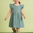 thumbnail image 4 of Auroural Toddler Girl Clothes 2T Children's Thin Breasted Sleeveless Dress For Girls Baby Ruffled Waist Cinched French Skirt 2-3Years, 4 of 8