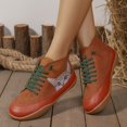 thumbnail image 3 of Women's High-Top Lace-Up Sneakers, Round Toe Flat Casual Shoes with Cat Design, 3 of 5