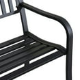 thumbnail image 6 of Topcobe Spacious Outdoor Bench, Rustic Slatted Seat Patio Bench, Sturdy Metal Porch Bench for Yard, Poolside, Lawn, Black, Perfect Garden Furniture, 6 of 11