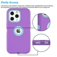 thumbnail image 5 of Njjex Case for iPhone 13 Pro,13,13 Pro Max,Sturdy Phone Case for iPhone 13 Pro 6.1",Full-Body Shockproof Protection Heavy Duty Armor Hard Plastic Rubber Rugged Bumper 3-in-1 Case Cover - Purple, 5 of 7