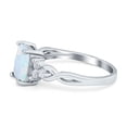 thumbnail image 3 of Emerald Cut Wedding Ring Lab Created White Opal 925 Sterling Silver Size 9, 3 of 7