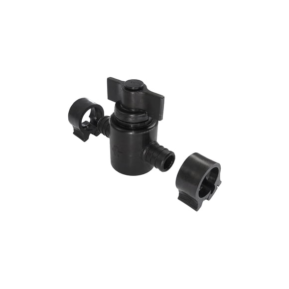 Válvula de cierre recto PEXLOCK 30894 3/4 negra para tubos PEX