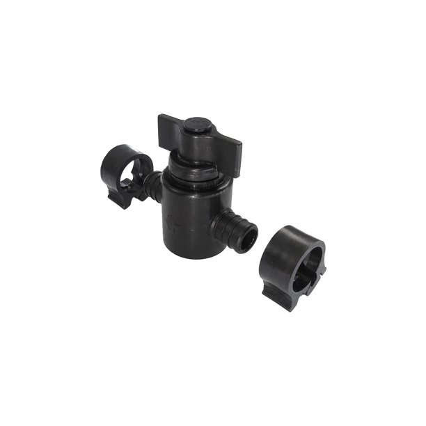 Válvula de cierre recto PEXLOCK 30894 3/4 negra para tubos PEX