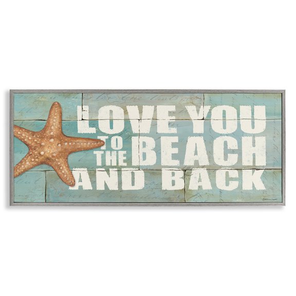 Stupell Industries Beach & Back on Bricks Animals & Insects Painting Gray Framed Art Print Wall Art, 24 x 10