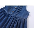 thumbnail image 5 of LittleSpring Toddler Girls Jean Dress Casual Summer Denim Sundress Cotton Ruffled Button Light Blue 2T, 5 of 7