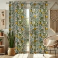 thumbnail image 2 of Vargottam Bird Print Extra Long Sheer Curtains for Double Height Windows & Doors Set of 2 Panels, 108" Length, Grommet Top, Light Filtering Printed Georgette Drapes, 2 of 9