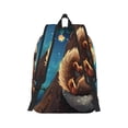 thumbnail image 2 of Naloa Squirrel Sleeping In Tree Canvas Backpack for Men Women Rucksack Casual Travel Daypack College Tote Satchel Bookbag for Teens-Small, 2 of 7