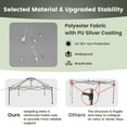 thumbnail image 6 of Costway 13x13ft Pop-up Instant Canopy Tent Mesh Sidewall UV50+ Adjust Outdoor Patio Grey, 6 of 10