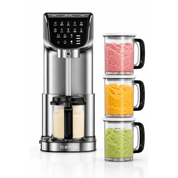 Ice Cream Maker, 11-in-1 Frozen Treat Maker for Gelato, Sorbet, Milkshakes, Mix-ins, 3 pcs 19oz Pints, Brushless Motor, Ice Cream Recipes (Silver)