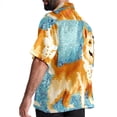 thumbnail image 3 of Pixel Dog Men's Short Sleeve Spread Collar Button Down Beach Print Casual Shirts, 3 of 6