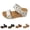 White, variant on Ladies' Comfort Cork Wedge Sandals, Open-Toe Slip-On Shoes with Cushioned Footbed & Non-Slip Sole Brown 40
