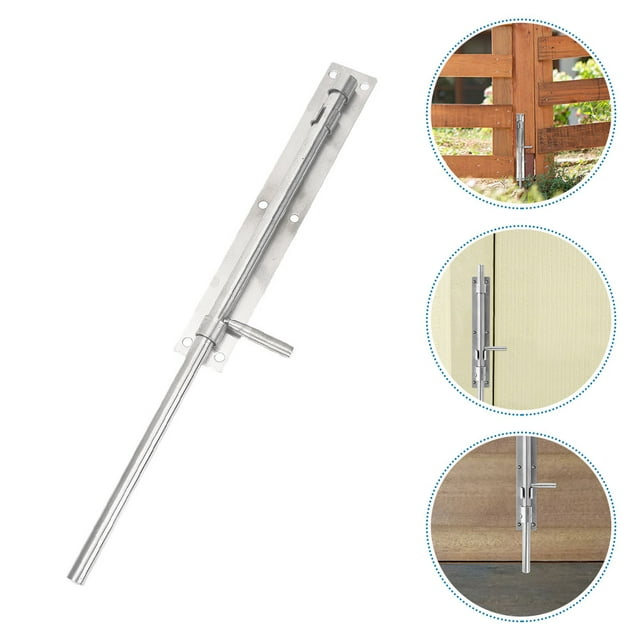Minkissy 2 Pcs Verrou de Canne en Acier Inoxydable Argenté pour Sécurité et Entretien de Porte