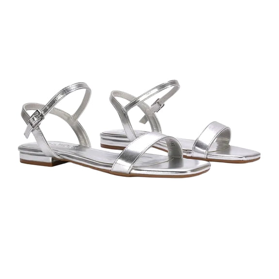 XY London Womens Hallie Metallic Strappy Sandals
