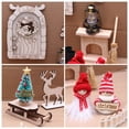 thumbnail image 5 of Christmas Village Houses Figurines Decoration Set Christmas Miniature Ornaments Mini Garden Accessories Kit with Santa Claus Snowmen Reindeer Bench Street Lamps Christmas Tree, 5 of 6