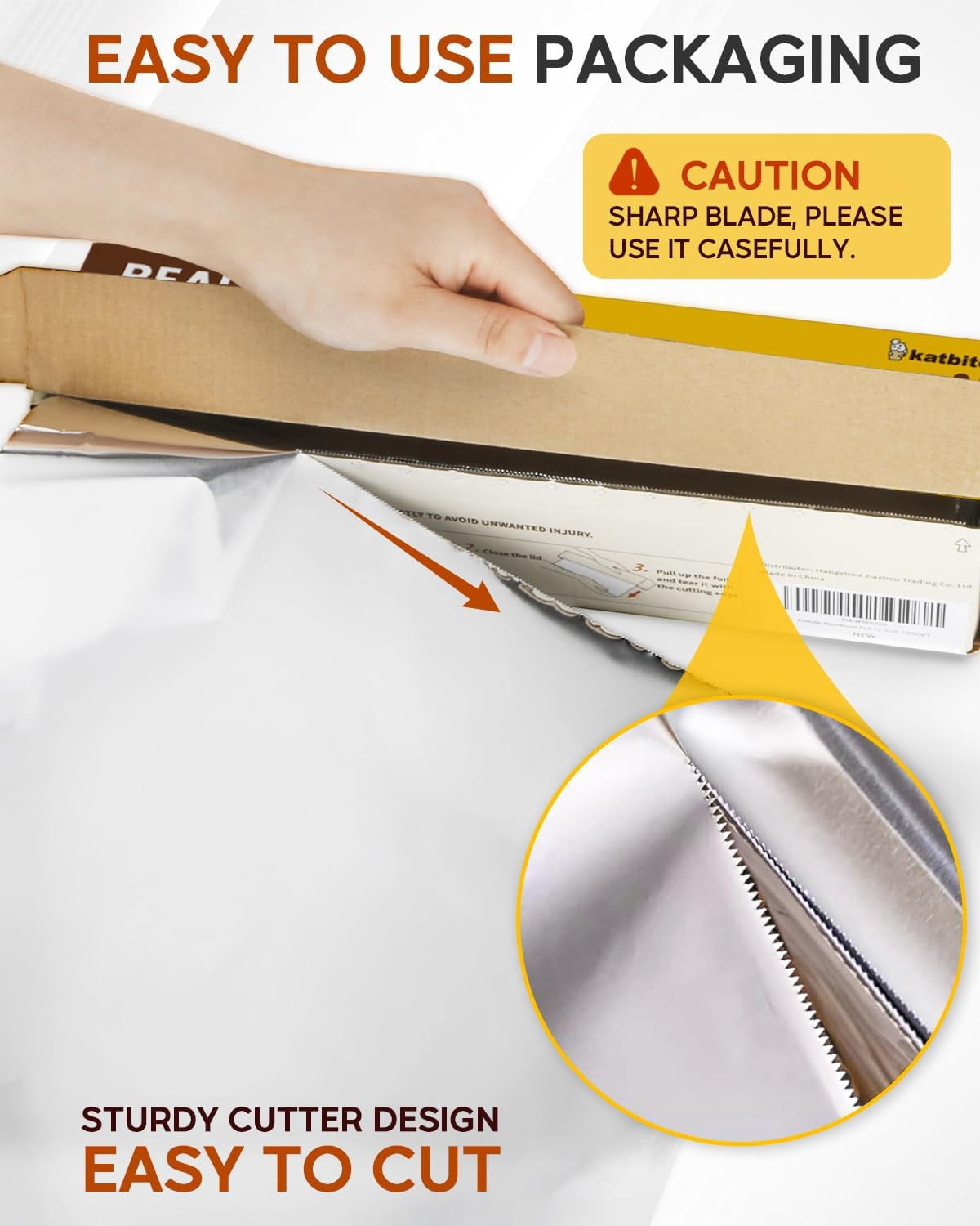 Aluminum Foil Roll, Heavy Duty 12inx150ft, 30 Micron Thick Strong Foils Aluminum Roll with Cutter for Home Cooking, Catering, Grilling,150Sqft