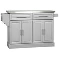 thumbnail image 1 of HOMCOM Kitchen Island with Stainless Steel Top, 2 Drawers and 2 Cabinets, 1 of 10