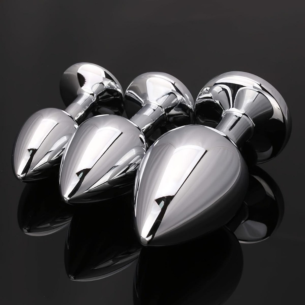 3PCS Butt Plug Set Adult Sex Toys,Stainless Steel Dimond Anal Plug Anal Toys