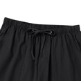 thumbnail image 5 of IDOPIP Mens Casual Linen Shorts Elastic Waist Drawstring Summer Beach Vacation Shorts with Pockets, 5 of 7