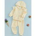 thumbnail image 3 of Suealasg 2Pcs Kids Baby Girls Fall Winter Clothes Set 6M 1T 2T 3T 4T Toddler Girls Outfits Long Sleeve Zipped Hoodie Sweatshirts and Long Pants Sets, 3 of 7