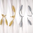 thumbnail image 1 of 4 Pieces Curtain Clips Window Twist Tie Backs European Style Decorative Curtain Holders Drapery Holdbacks for Home Door Window Curtain Ties Random Modelling (Silver Grey and Gold), 1 of 7