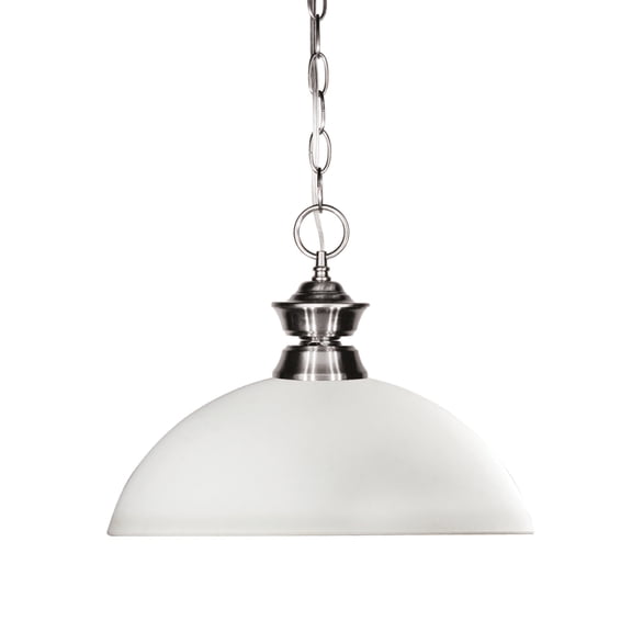 100701BN-DMO14-Z-Lite-Shark - 1 Light Island/Billiard in Billiard Style - 16 Inches Wide by 11.5 Inches High-Brushed Nickel Finish-Matte Opal Glass