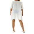 thumbnail image 2 of Femmes Cover-up Robe Manches Courtes V Cou Solide Volants Robe de Plage en Vrac, 2 of 6