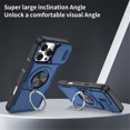 thumbnail image 4 of Case for iPhone 16 Pro Max 6.9-inch, Built In Slide Camera Cover & Rotatable Kickstand 360 ° Sotating Ring Heavy Duty ShockProof Protective Case,Blue,For iPhone 16 Pro Max, 4 of 8