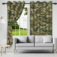thumbnail image 2 of Green Camouflage Bedroom Curtains, Military Style Blackout Window Drapes for Bedroom Living Room 2 Panel Sets, 42x84 Inch, 2 of 6
