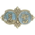 thumbnail image 2 of Antique Gold St Christopher / St Michael Visor Clip, 2 of 2